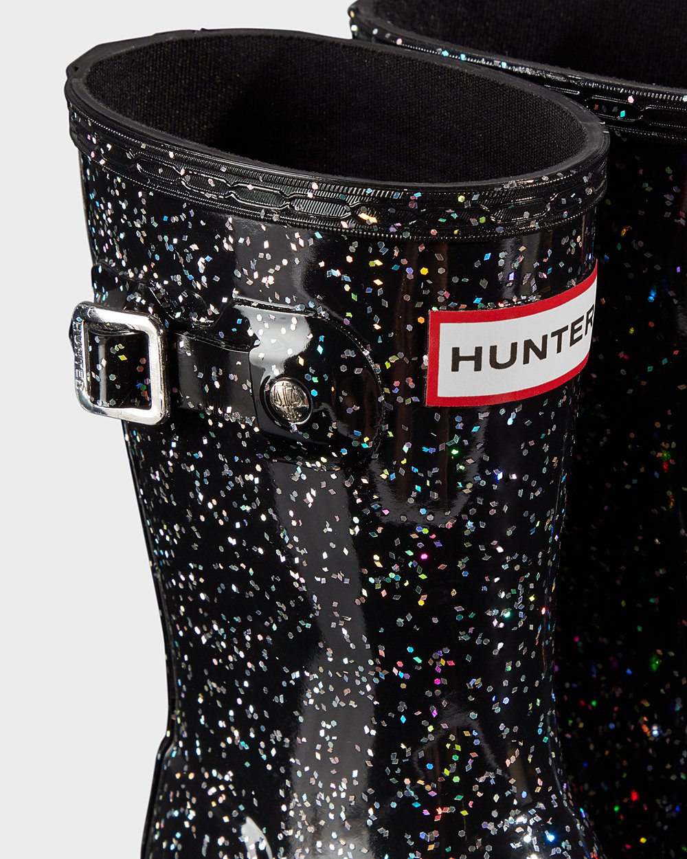 Galochas Hunter Criança Pretas - Original Little Giant Glitter - 65MEGHJXD